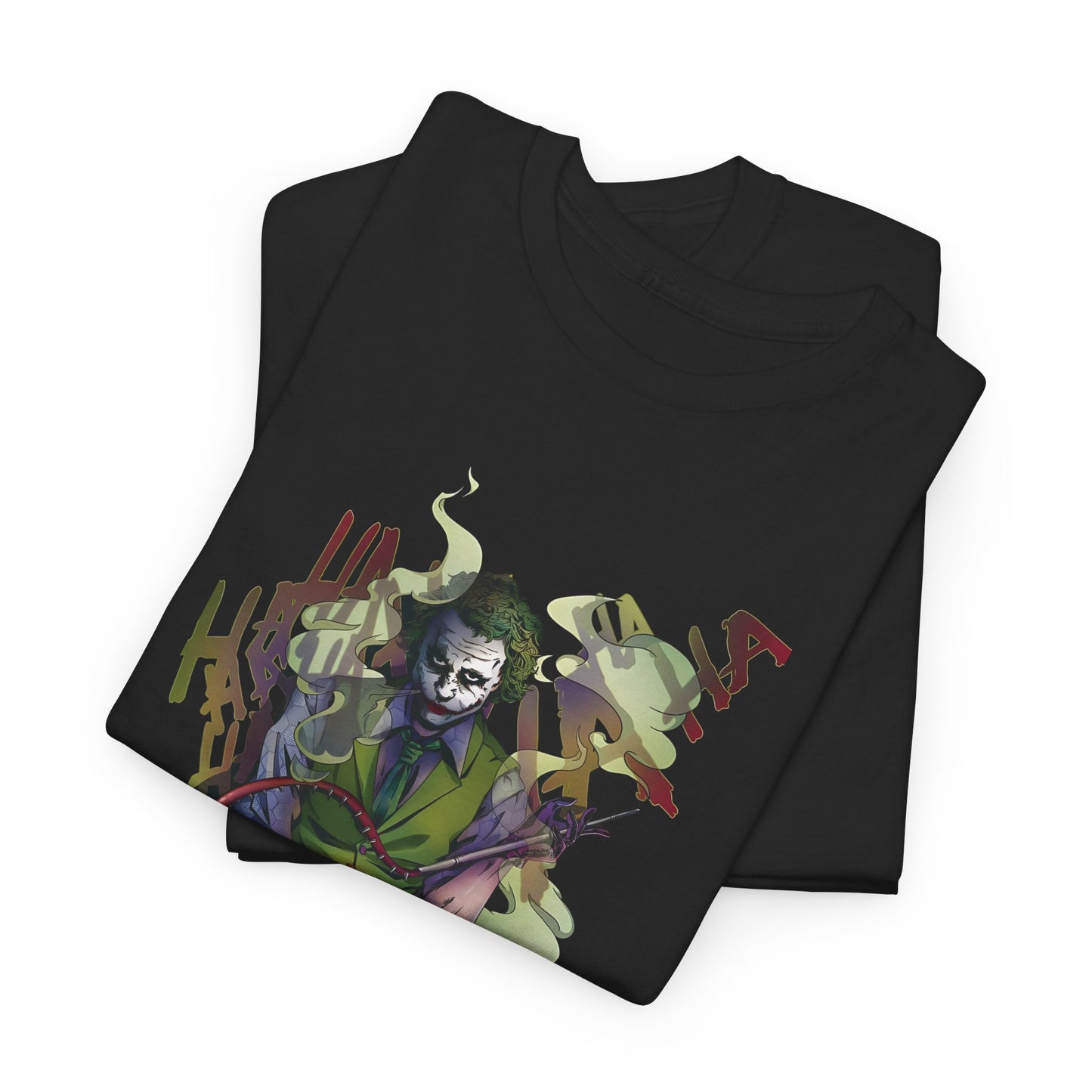 Joker Hookah Graphic T-Shirt Urban Unisex Cotton Tee featuring a vibrant and artistic depiction of the Joker, complete with swirling smoke and a playful design in high-quality cotton for luxurious style and comfort.
