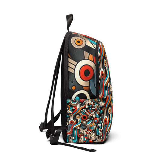 Spacious interior compartments of the Stylish Abstract Vision Fusion Backpack by Dazzling Dreams Studio, designed for functionality and organisation with a stylish cartoon aesthetic.