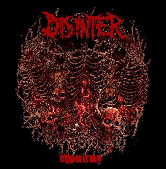 Disinter - Demolition album artwork by Rancid Offal Records showcasing a captivating design, reflecting the intense themes of this 2022 Death Metal release from Romania.