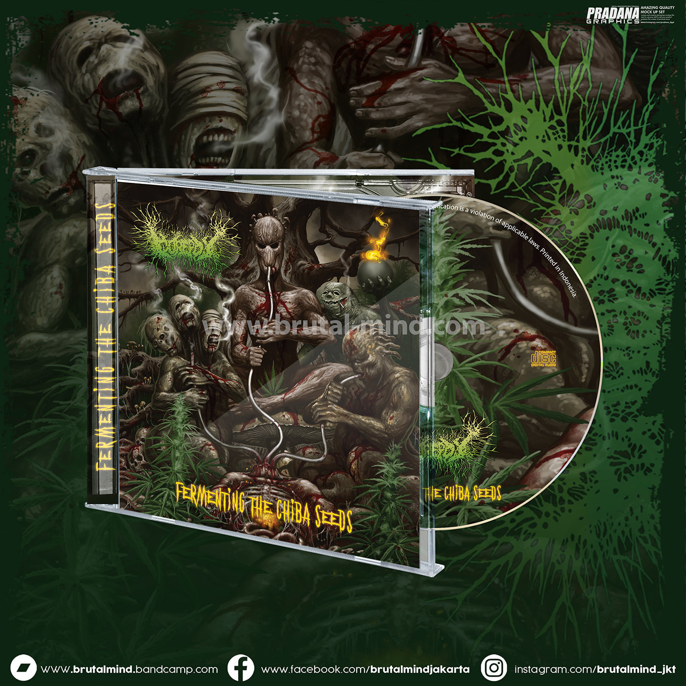 Gorepot - Fermenting The Chiba Seeds CD by Rancid Offal Records, showcasing stunning album art evocative of the Deathcore genre, officially licensed and released in 2012.