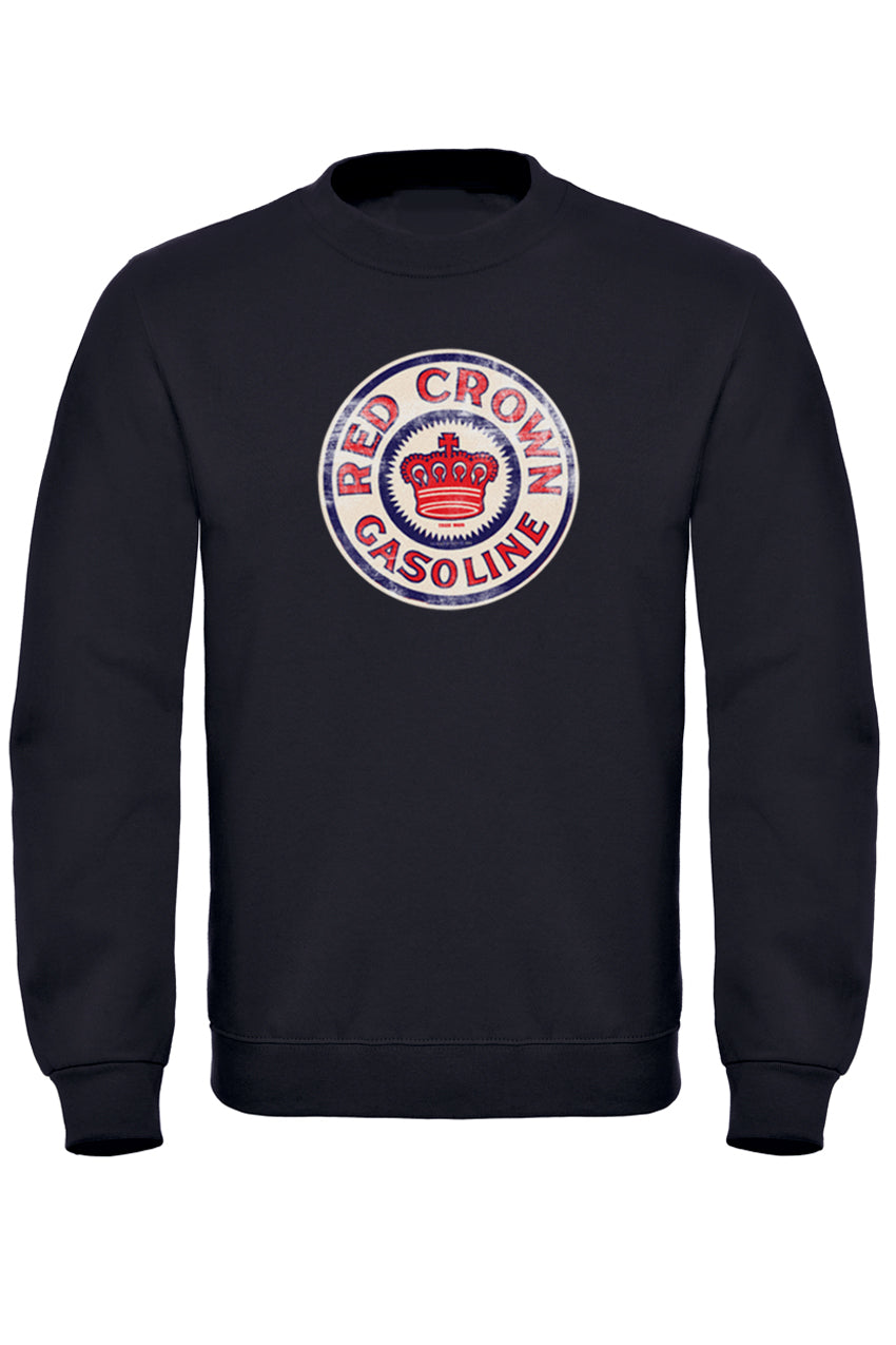 Luxury Red Crown Sweatshirt - Premium 80% Ringspun Cotton, Twin-Needle Stitching, Ribbed Details