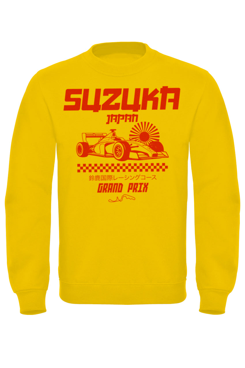 Vintage Suzuka Japanese Grand Prix Sweatshirt - Classic Figure-Eight Circuit Map Design