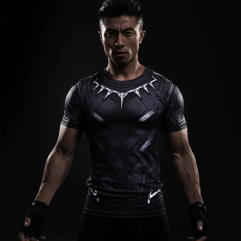 Black Panther Captain America Compression Shirt