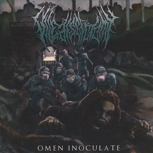 Luxury CD album 'Omen Inoculate' by Vile Discectomy, officially licensed from Rancid Offal Records, featuring Death Metal tracks, beautifully designed cover art.