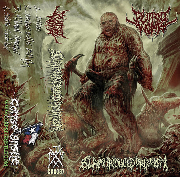 Putrid Womb - Slam Induced Priapism CD album cover featuring striking art by Rancid Offal Records, a unique representation of Death Metal music from the 2019 release.