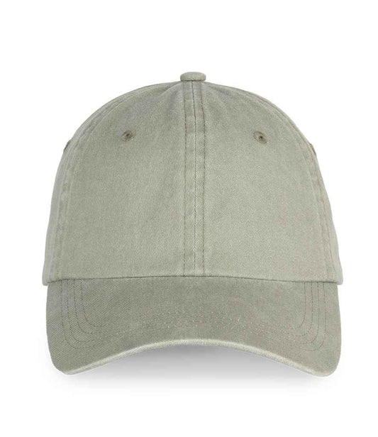 Close-up of the luxury organic cotton faded cap, highlighting the unique colour variations and soft texture of the fabric.