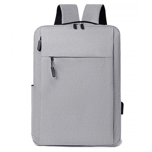 Close-up view of the Men's and Women's Fashion Casual Exercise Canvas Business Backpack, showcasing its stylish grey design and high-quality materials from Dazzling Dreams Studio.