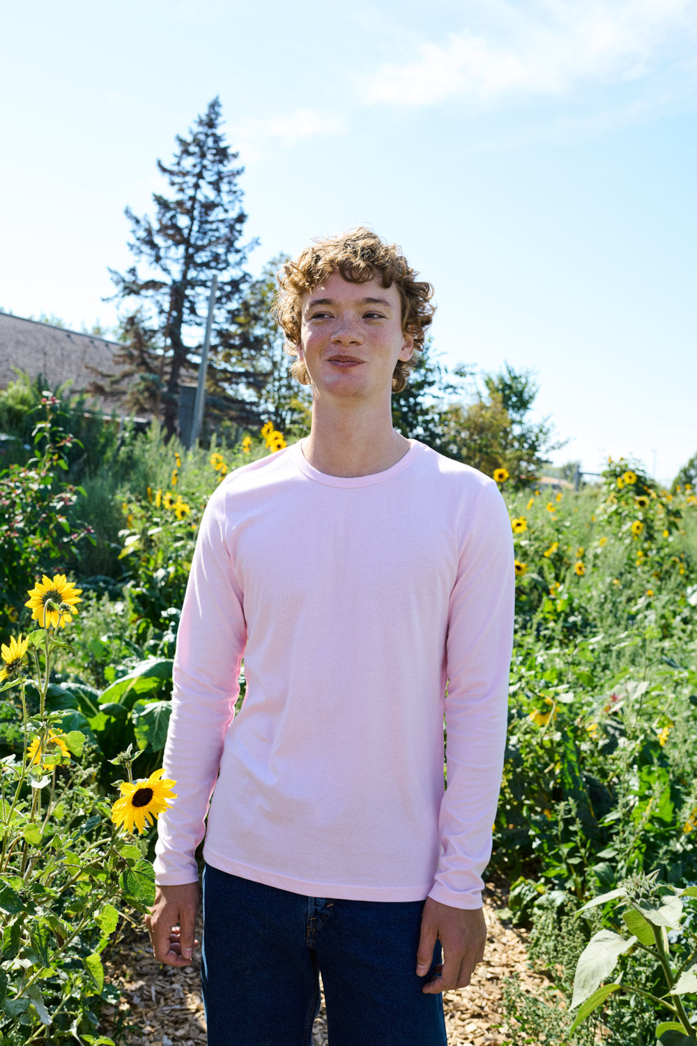 Ethically produced Fairtrade Organic Combed Cotton Long Sleeve T-Shirt in a luxurious display, promoting eco-conscious fashion choices.