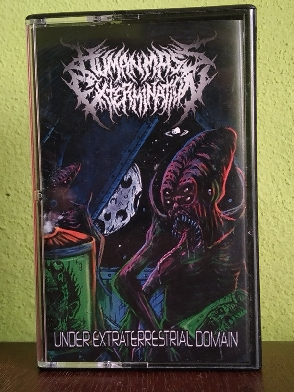 Cover art of 'Human Mass Extermination - Under Extraterrestrial Domain' CD by Rancid Offal Records, a Death Metal masterpiece from the UK released in 2019.