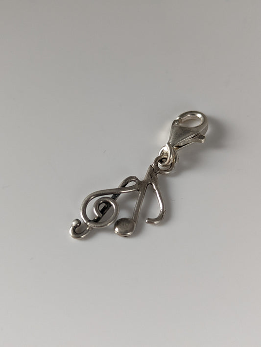 Silver Steed Clef & Note Silver Charm