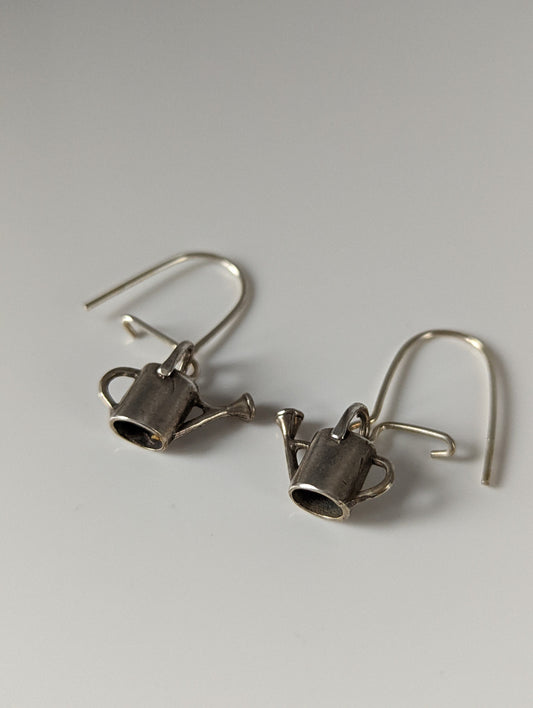 Silver Steed Watering Can Silver Dropped Earrings