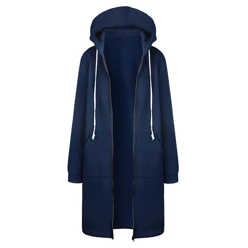 Stylish close-up of the women's thick hooded parka, highlighting its soft nylon material and chic design. Ideal for discerning women seeking both comfort and elegance during the colder months.