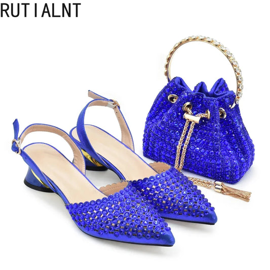 Matching handbag set with Italian craftsmanship, designed to accompany luxury pumps by Hot Trends Area.