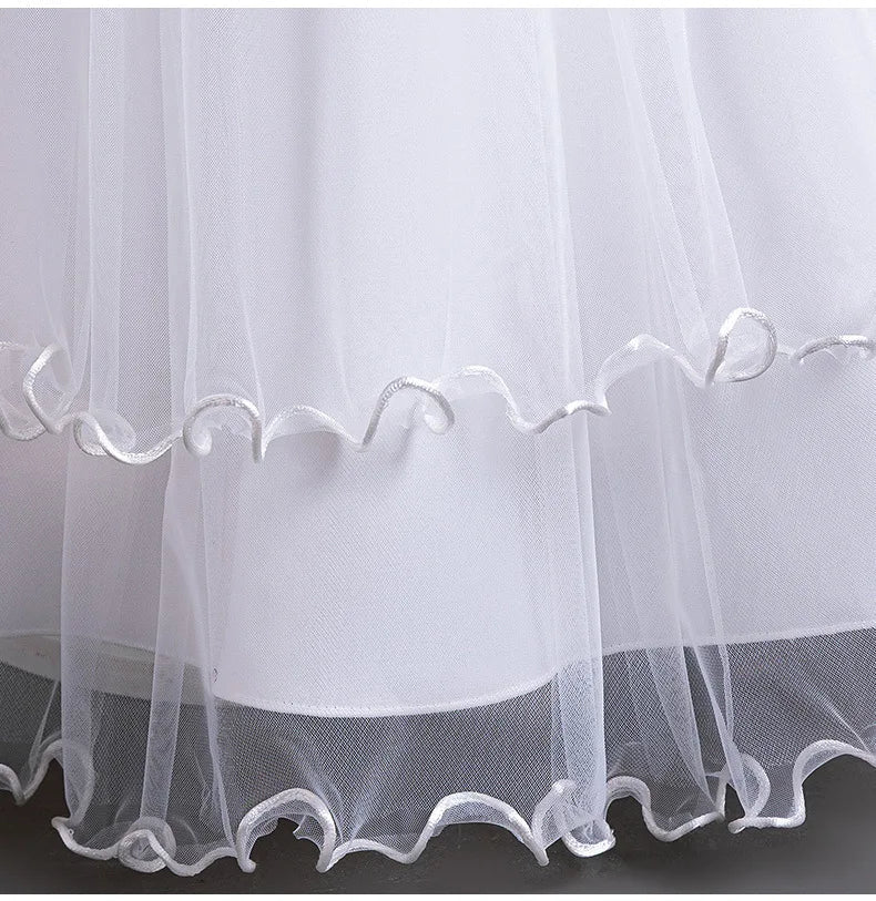 Graceful girls' ball gown in a vibrant paisley pattern, made from quality cotton and polyester, suitable for all seasons and designed for true-to-size fit.