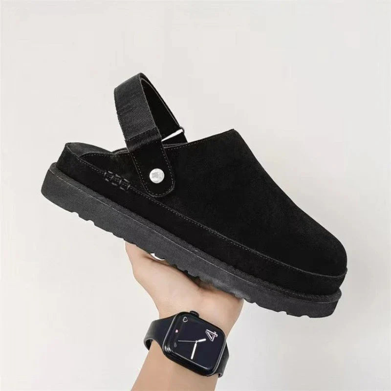 Fashion-forward winter half slipper shoes for women, combining luxury and practicality with a shallow fashion element.