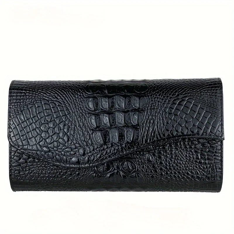 Versatile crocodile print clutch bag designed for women, blending practicality with luxury for stylish outings.