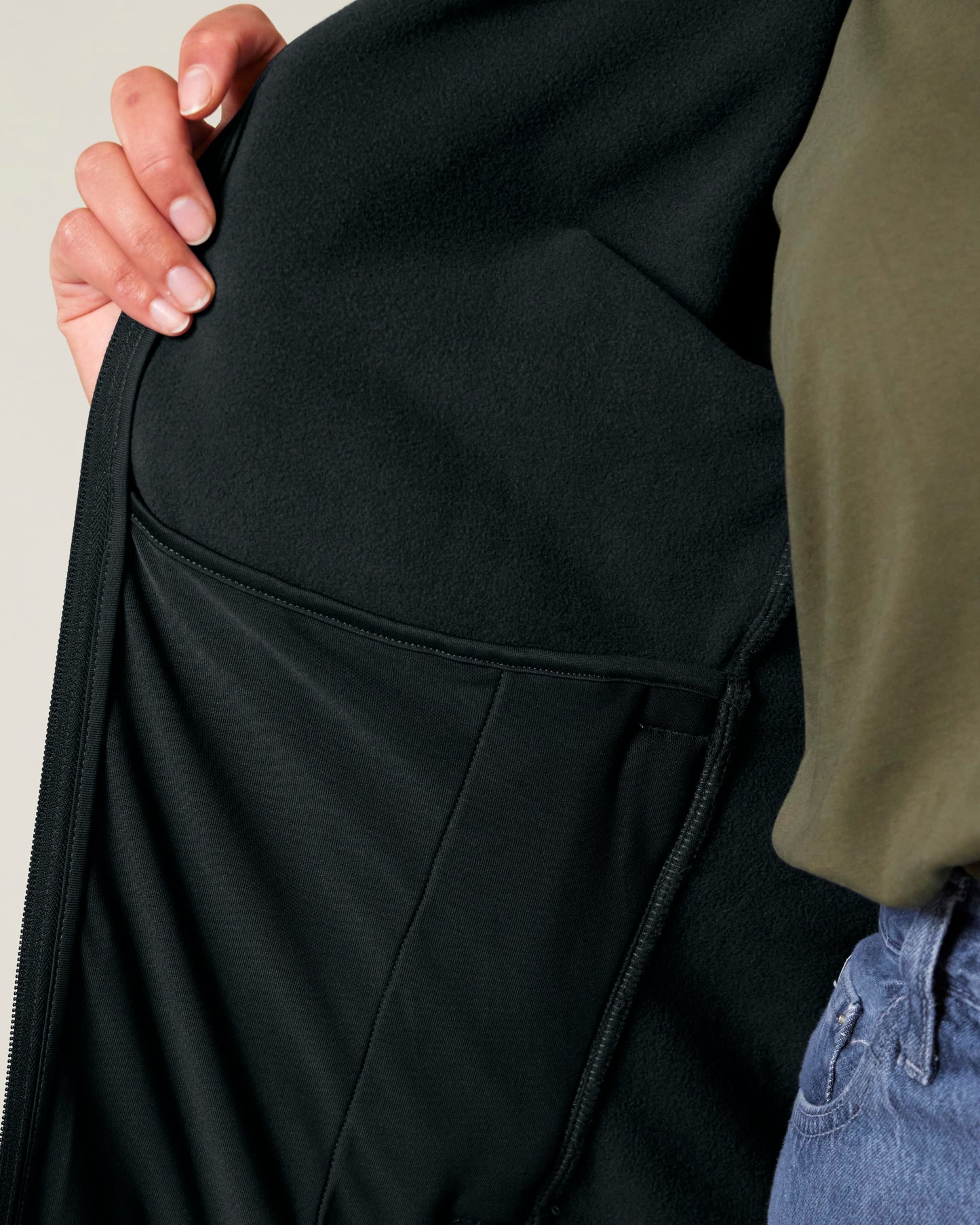 Luxurious women's recycled polyester fleece jacket by Earth Wardrobe, showcasing soft and sustainable fabric made from post-consumer plastic bottles, ideal for winter layering or milder weather.