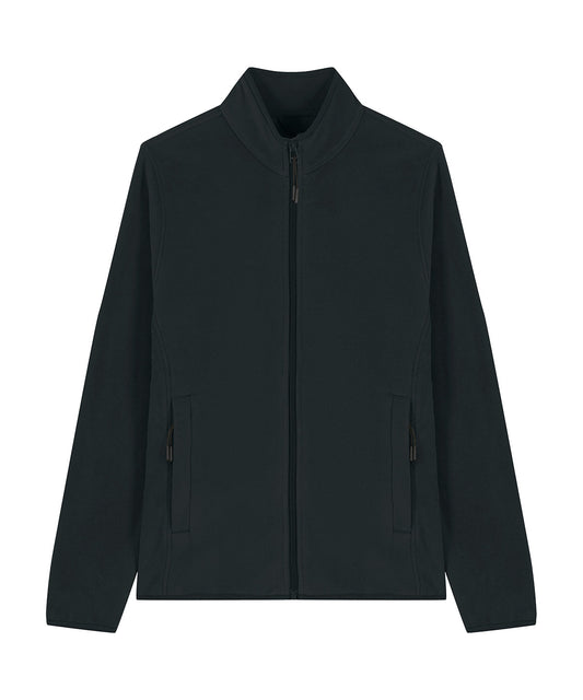 Elegant close-up of the Women's Fleece Jacket made from 100% recycled polyester, highlighting its sustainable craftsmanship and smooth finish.