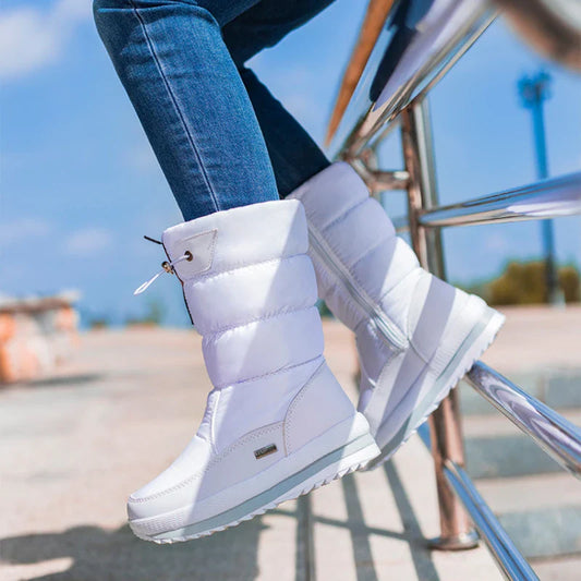 Stylish and waterproof women's snow boots, showcasing an elegant design for the modern woman.