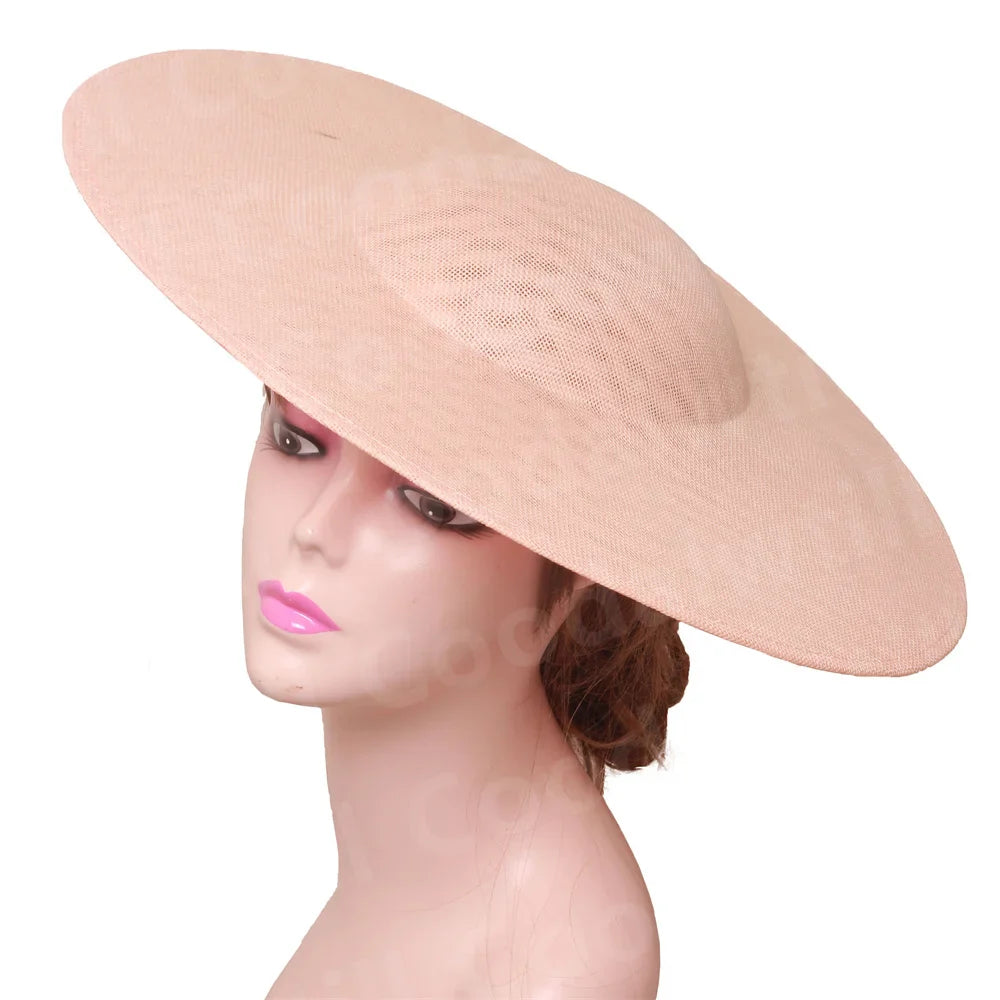 Elegant 40CM Big Fascinators Base for DIY Hair Accessories, perfect for women at Derby, Weddings, and Church events, crafted from high-quality polyester for a luxurious touch.