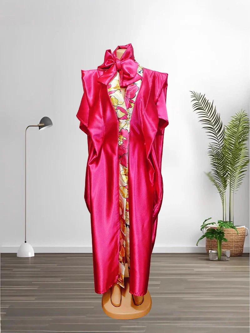 Chic and comfortable plus size kaftan, reflecting luxury in African fashion, suitable for evening wear and gatherings.