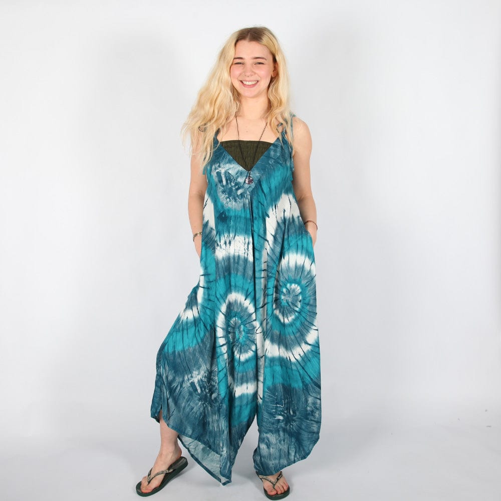 Fashion-forward wide leg cami jumpsuit made from soft rayon, designed for a chic summer look, available in sizes S/M and L/XL.