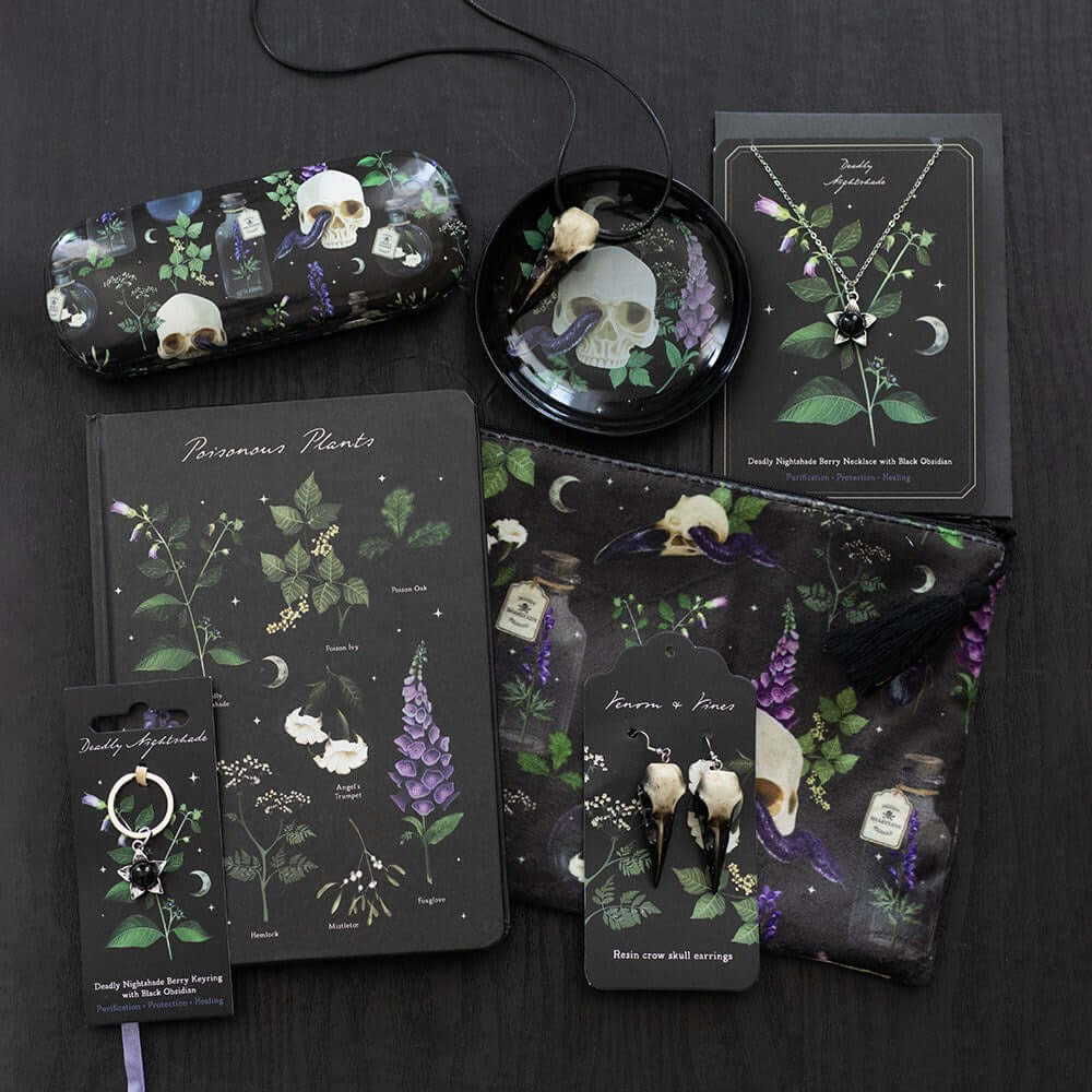 Luxurious Venom & Vines Gothic Skull Trinket Dish showcasing a dramatic skull and snake motif, ideal for adding a gothic flair to home decor.