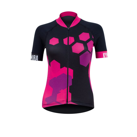 Sophisticated KYMIRA Women's Infrared PrO2 Cycle Jersey showcasing a hybrid fit with a female tailored cut, ideal for discerning cyclists.