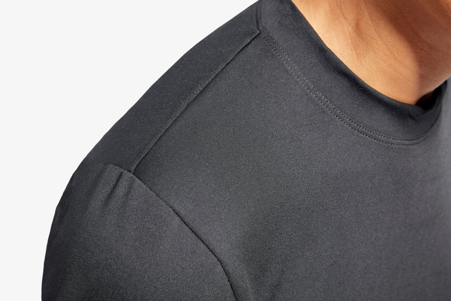 Model wearing KYMIRA® Women's Infrared Crew Neck T-Shirt, emphasising ergonomic design and classic style, perfect for leisure and training.