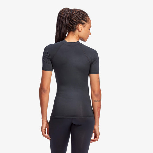 Luxurious Women's KYMIRA Infrared Recovery Baselayer Short Sleeve T-Shirt in elegant design, perfect for optimal performance during workouts.