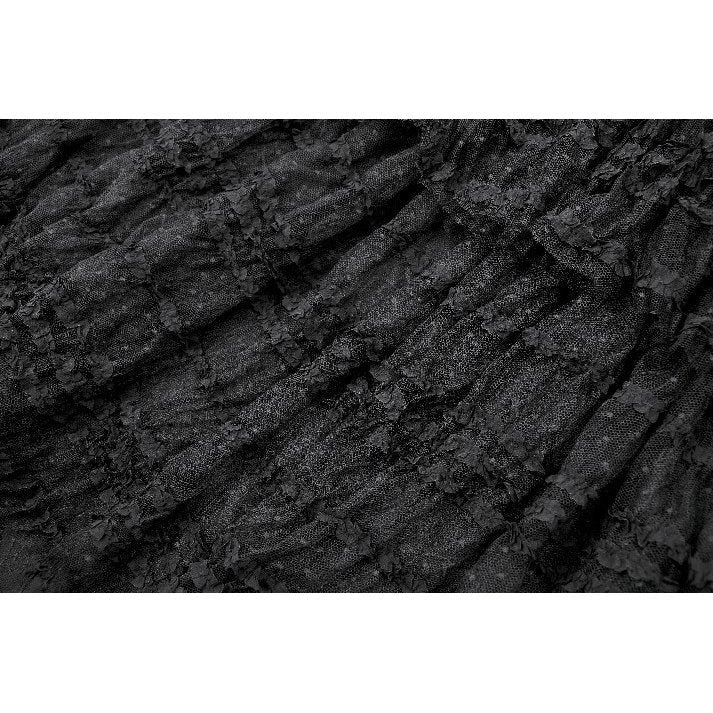 Morticia Gothic Velvet Skirt styled with a corset top and high boots, exemplifying a dark romantic outfit ideal for gothic fashion lovers.