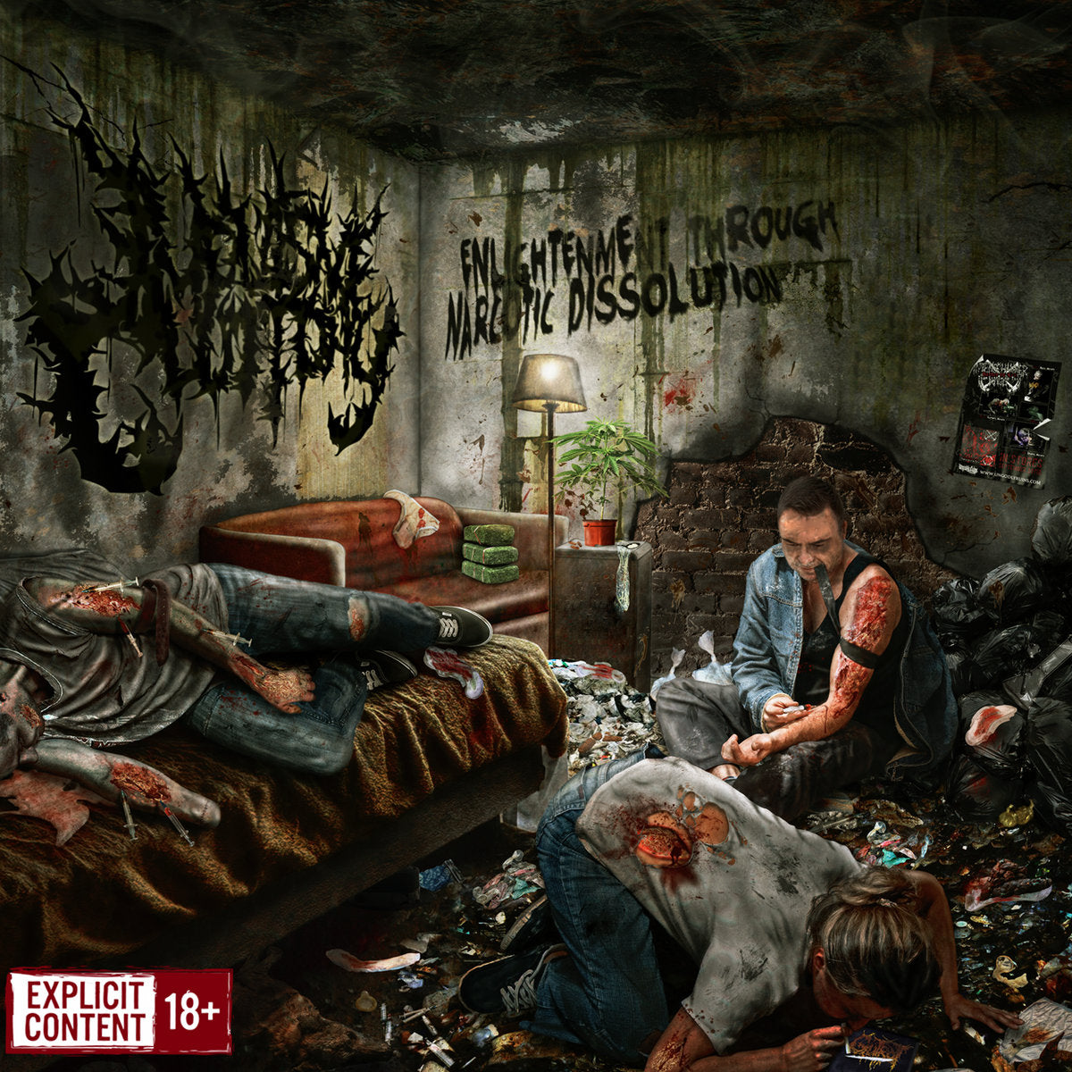 Impuslice Guttony Enlightenment Through Narcotic Dissolution CD by Rancid Offal Records - A luxurious brutal death metal album showcasing artistic intensity and musical elegance.