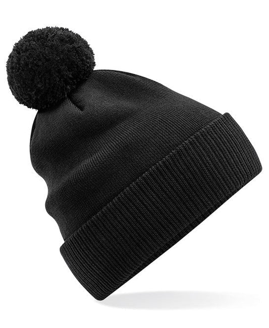 Close-up of the Luxury Organic Cotton Snowstar Beanie showcasing its organic fabric and stylish design.