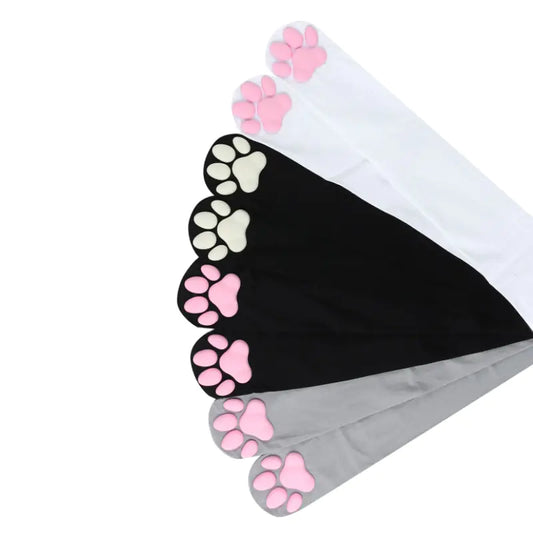 An exquisite assortment of Playful Lolita 3D Cat Claw Sexy Compression Stockings for Women in various colours, highlighting the playful cat claw detail at the foot of each stocking.