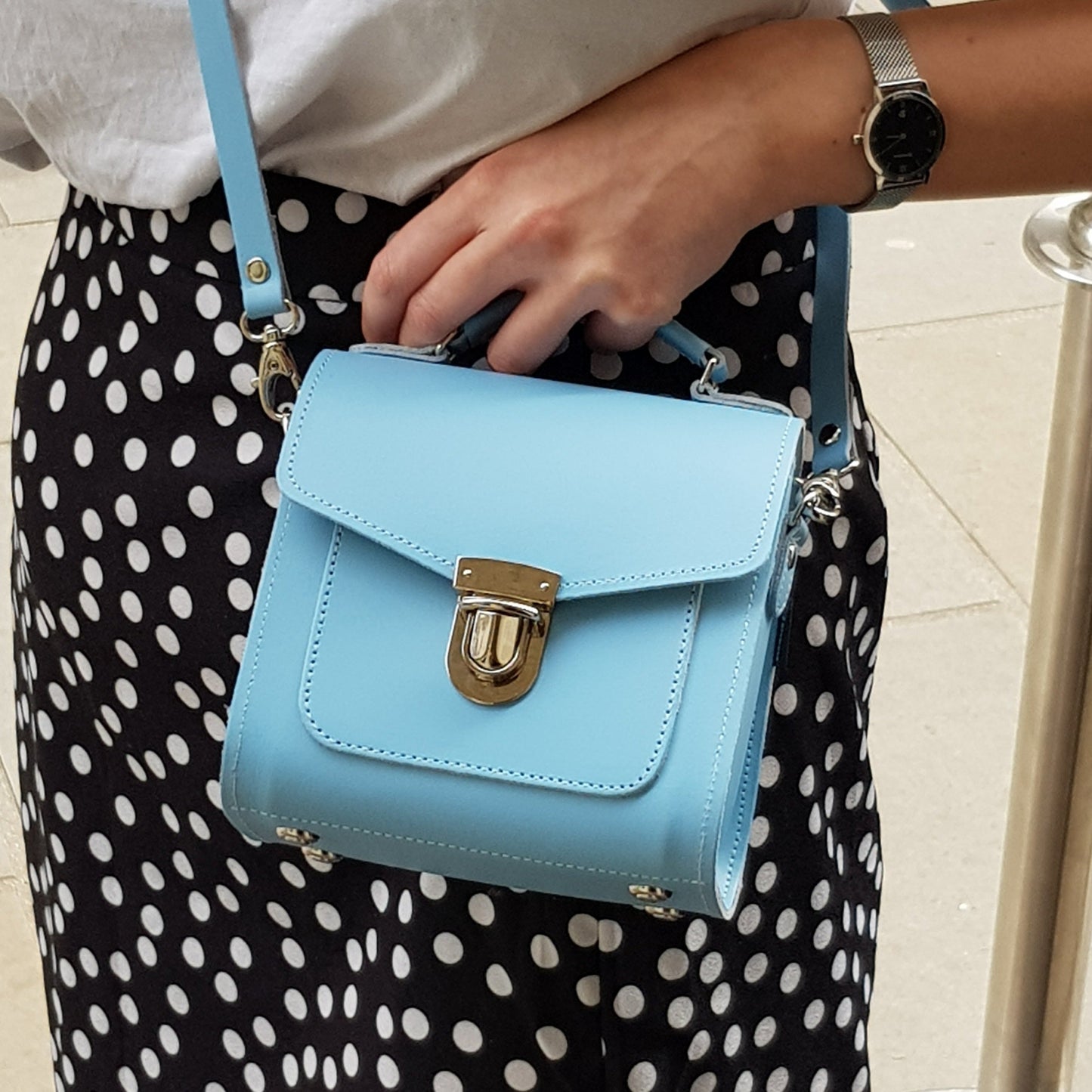 Handcrafted Leather Sugarcube Handbag in Rose Quartz, available in three sizes: Small, Plus, and Grande, an essential accessory for the stylish individual.