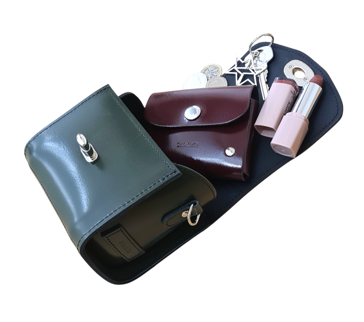 Luxury Bauble Handmade Red High-Shine Leather Handbag featuring an adjustable strap and compact dimensions of 12cm x 11.5cm, showcasing elegance and style for the modern woman.