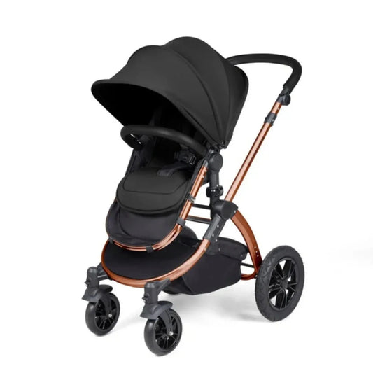 Ickle Bubba Stomp Luxe Travel System with i-Size Stratus Car Seat & ISOFIX Base 12 pcs - Bronze & Midnight & Black