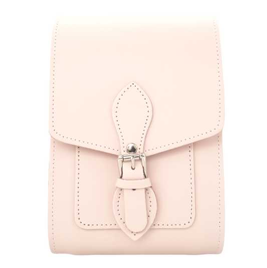 Spacious inner compartment of the Handmade Cherry Blossom Leather Festival Phone Bag, designed to hold a smartphone, sunglasses, and wallet with stylish functionality.