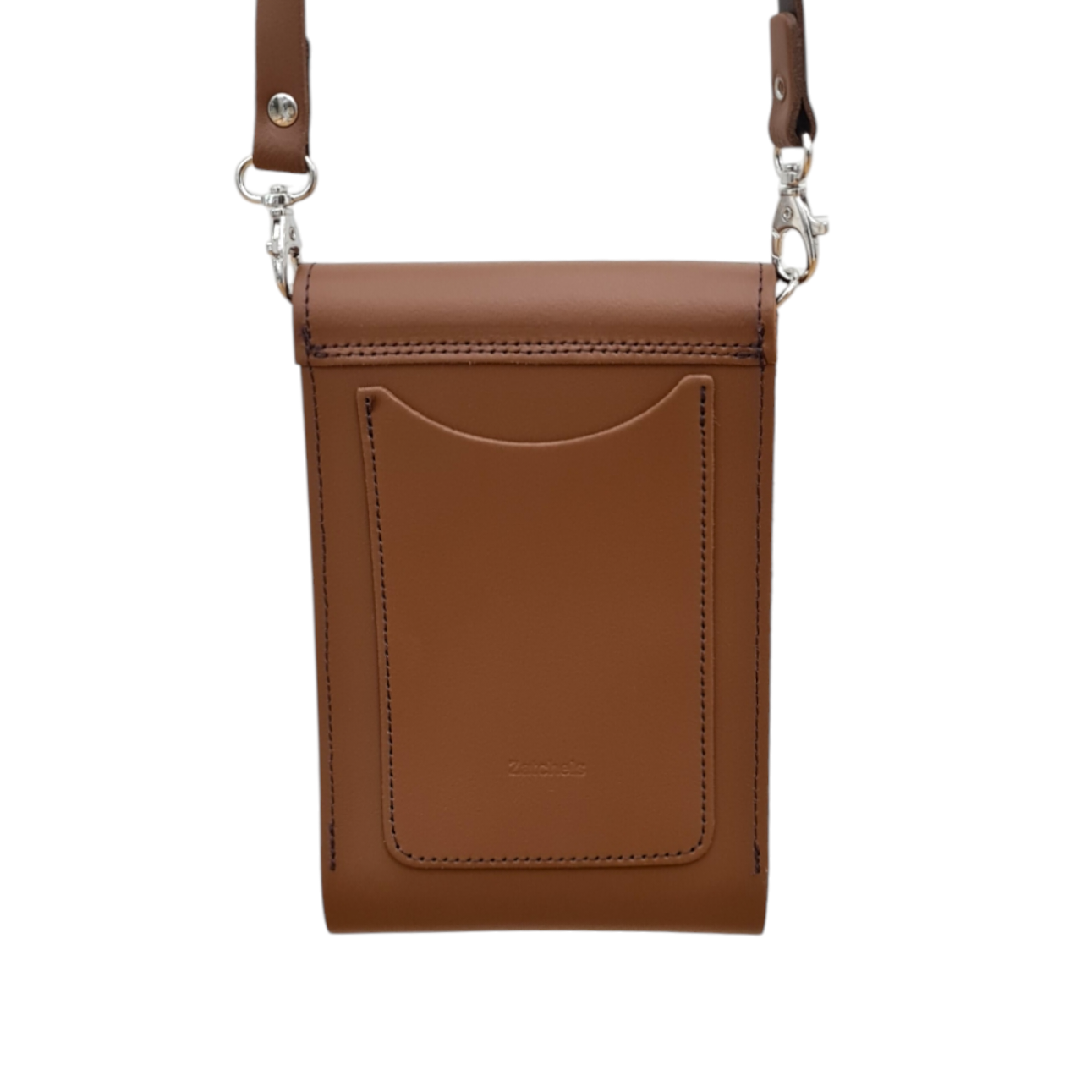 Customisation options for Zatchels Luxury Leather Crossbody Phone Case, showcasing various premium leather colours.