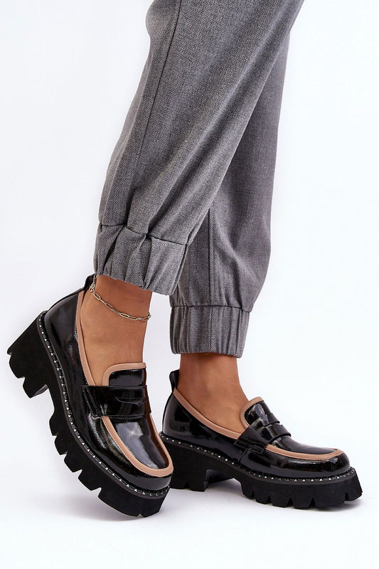Chic women's moccasins with a 6cm upper and 7cm heel by Step in Style, crafted from eco leather and showcasing stylish studs.