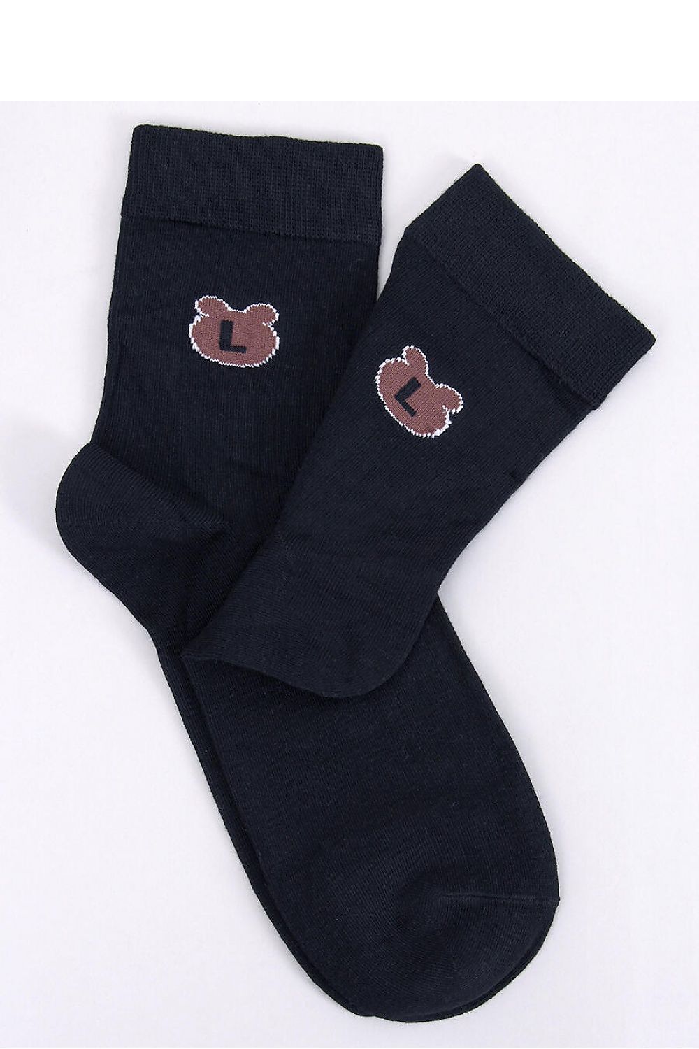 Stylish Inello long socks showcasing a charming teddy bear motif, made from premium cotton for ultimate comfort.