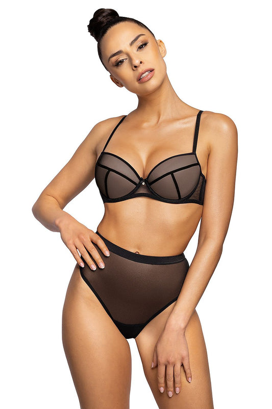 Aggie Luxury Push-Up Bra by Mat featuring adjustable straps and elegant tulle detailing, designed for flattering comfort in sizes EU 65-90.