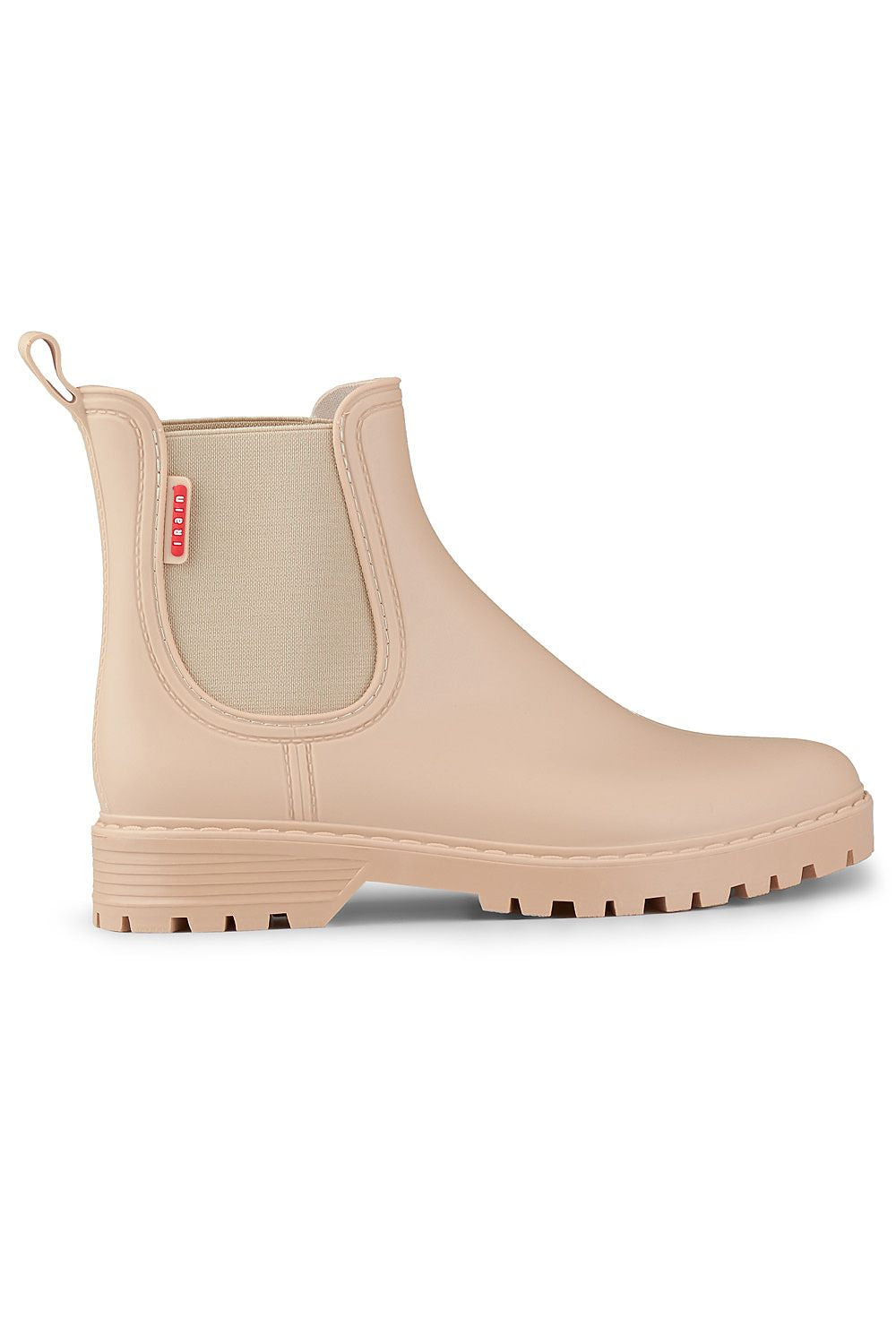 Luxurious PRIMO Women's Beige Wellington Boots with comfortable low heel and round toe design, perfect for chic rainy day fashion.