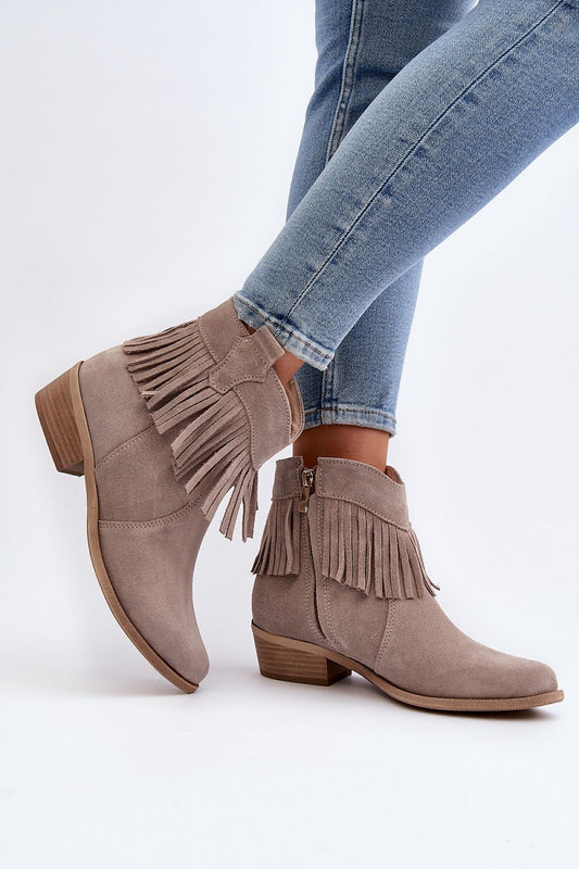 Luxurious women's leather heel boots from Step in Style, showcasing a sleek pointed toe and elegant tassels. Perfect for enhancing feminine silhouettes, these 4.5cm stiletto heels add a touch of glamour.