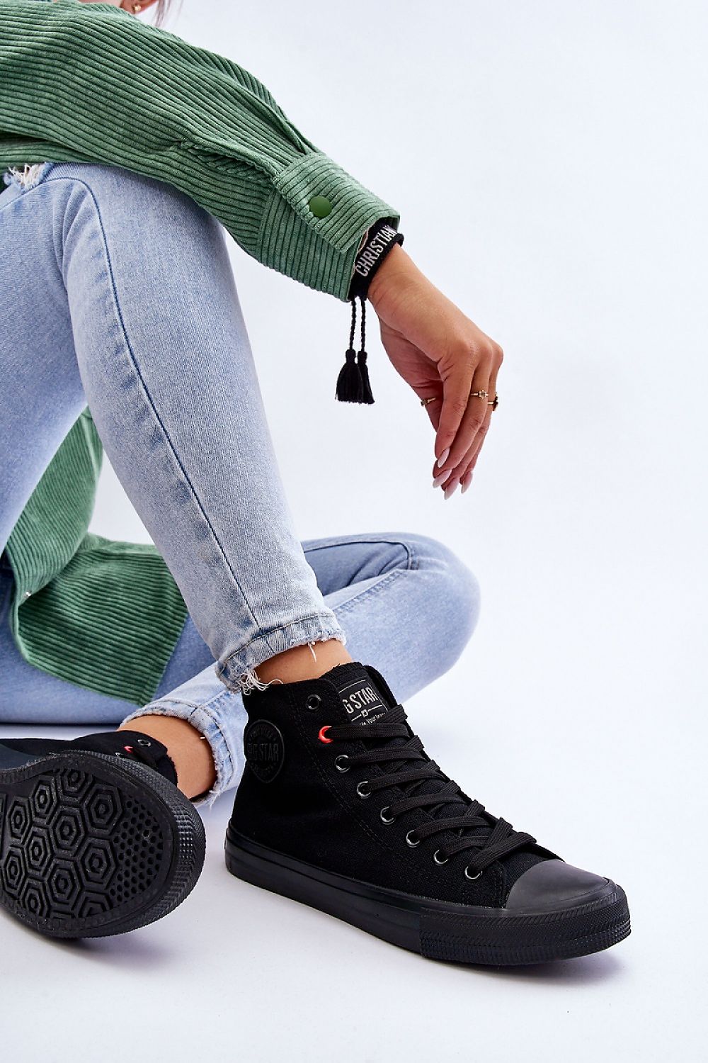 Stylish BIG STAR Women's high-top sneakers providing a sophisticated touch with a decorative logo, soft insole, and durable non-slip sole, embodying luxury from Step in Style.