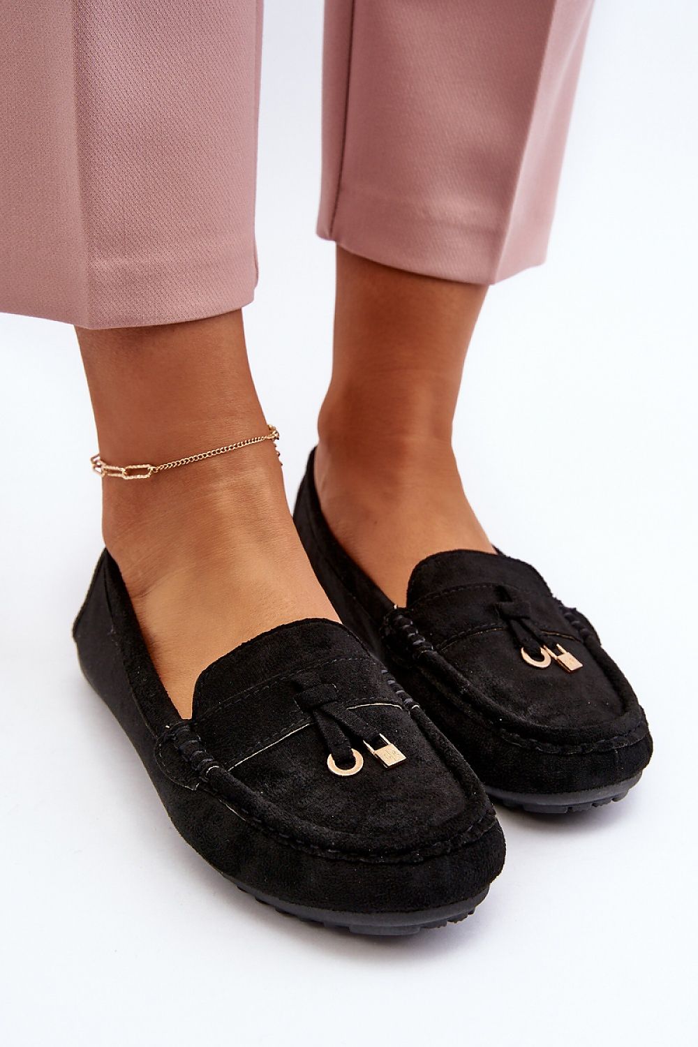 Step in Style's eco suede moccasins showcasing a refined rounded nose, combining comfort with contemporary elegance for summer fashion.