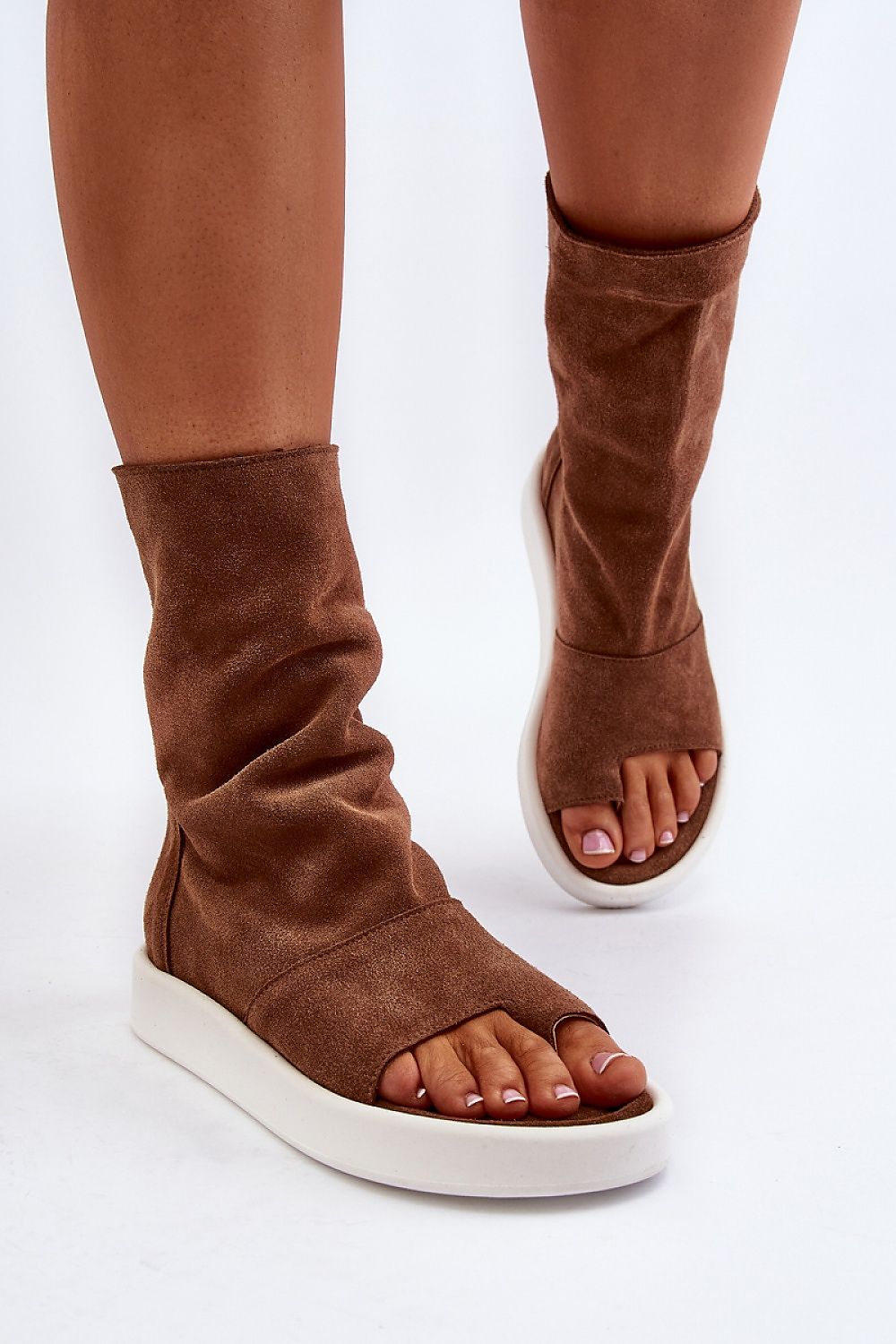 Elegant women's summer sandals featuring a back zipper and high-quality natural suede leather, designed by Step in Style for ultimate comfort and aesthetics.