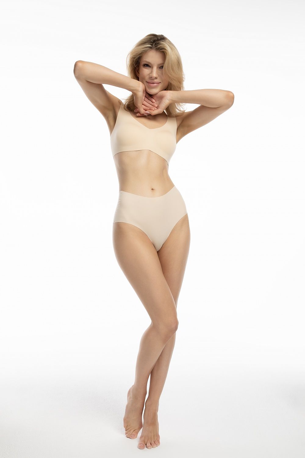 Elegant Julimex Infinity High-Waisted Briefs arranged to showcase their softness, luxury fabric blend, and innovative laser-cut technology for seamless wear.