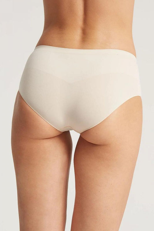 Luxury seamless women's panties by Gatta, showcasing the back view in a soft beige colour, emphasising ultimate comfort and elegant design.