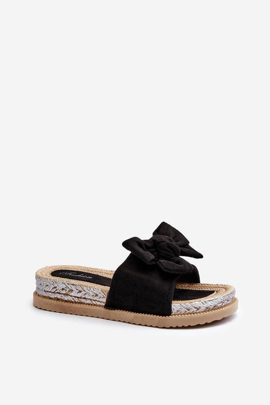 Luxury women's eco-suede flip-flops by Step in Style featuring a charming bow, perfect summer footwear for elegant outings.